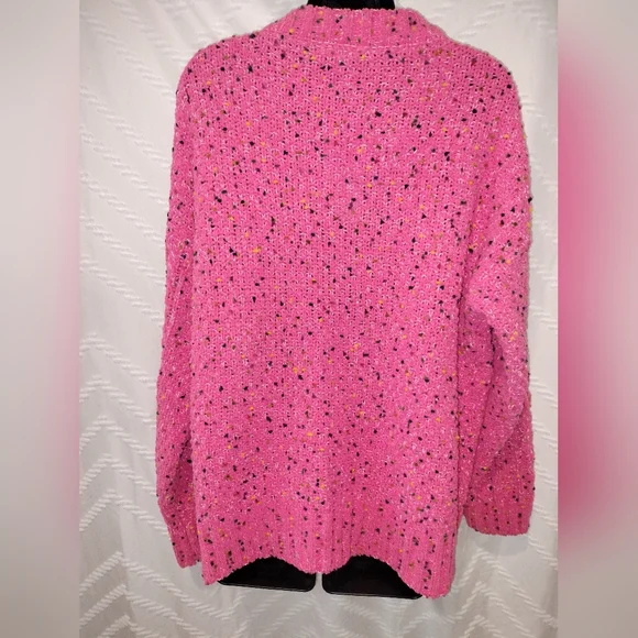 JODIFL Pink Cable Knit Cardigan - fits like Large - Picture 4 of 9